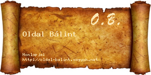 Oldal Bálint névjegykártya